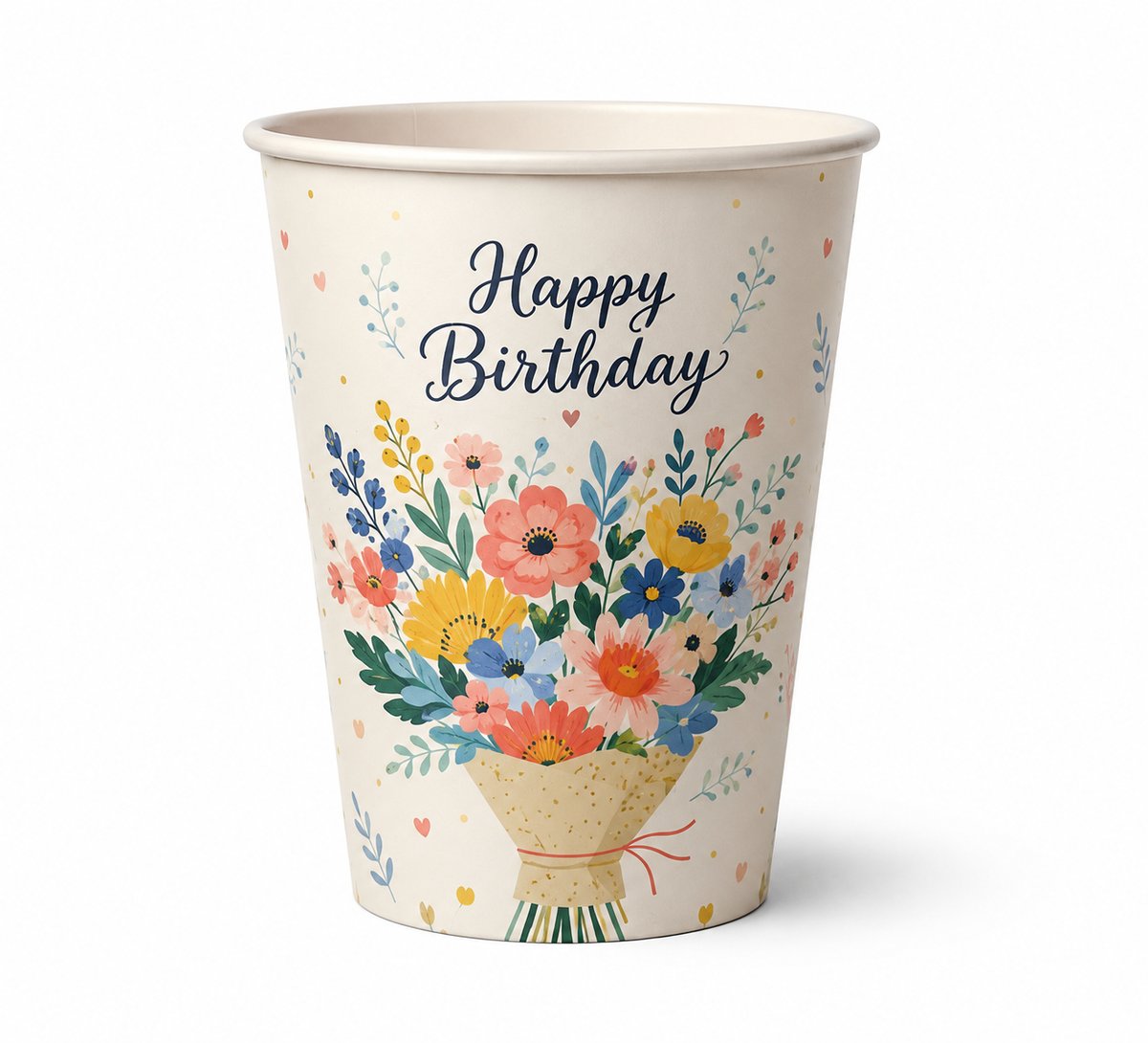 Happy Birthday Bloom disposable glass